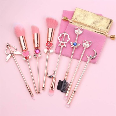 Cosmetic Brush Set Pincel Maquiagem Metal Moon With Crystal Women Gifts Anime Jewelry Sailor Moon personalised make up brush